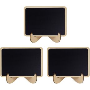 LNAUJS 3 قطع لافتات طباشير خشبية صغيرة، لافتات رسائل، لافتات طعام وعلامات زفاف، لوحة صغيرة مستطيلة الشكل مع حامل خشبي in Kuwait