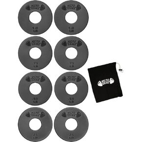 Micro Gainz Standard 1-Inch Center Hole Fractional 8 Piece Weight Plates with Bag, Designed for Standard 1-Inch Dumbbell & Barbell for Strength Training and Weight Lifting, Made in USA