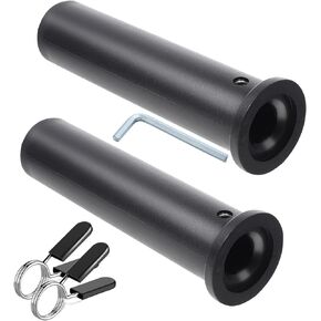 OHLIF 2PCS Nylon Olympic Adapter Sleeve 8",Converts 1" Standard Weight Plate Posts to 2" Olympic Weight Plate Posts,Removeable end Cap