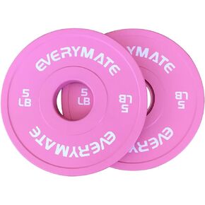 Pink Weight Plates 10LB 15LB 25LB 35LB 45LB Olympic Bumper Plates Grip Weight Plates for Strength Training & Crossfit Steel Inserts Weight Plates Fit 2" Barbells Virgin Rubber Weights