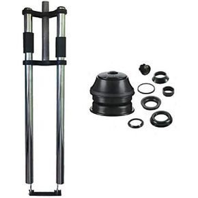 CDHPOWER Bicycle Fork 26" and 1 1/8" Headset Combo - Triple Tree Non Suspension Fork w/Double Shoulder fit 26x3.5 Fat tire -Gas Motorized Bike