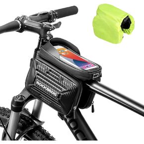 ROCKBROS Bike Phone Bag Bicycle Waterproof Front Frame Pouch Top Tube Handlebar Bag Cycling Cell Phone Storage Bag for iPhone 11 12 13 PRO XS XR 8 7 Plus Below 6.2"/5.8"