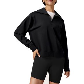 Amoretu Women Half Zip Sweatshirt Casual Comfy Loose Fit Shirt Tops