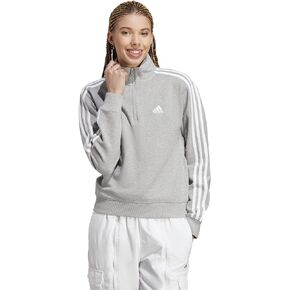سويت شيرت نسائي من adidas Essentials 3-Stripes وربع سحاب