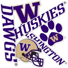 University of Washington Sticker U of W UW Huskies Husky Stickers Vinyl Decals Laptop Water Bottle Car Scrapbook T2 (Type 2)