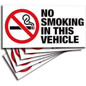 iSYFIX No Smoking No Vaping for Vehicles Stickers - 6 Pack 3x1.5 inch - Premium Front Adhesive Vinyl, Labels, Laminated for Ultimate UV, Weather, Scratch, Water & Fade Resistance, Indoor & Outdoor