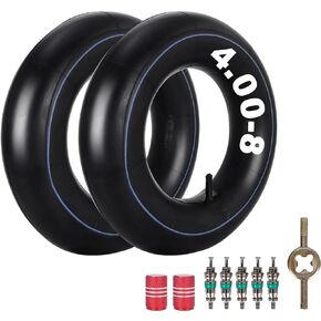 RUTU 4.80/4.00-8" 4.00-8 Inner Tubes Heavy Duty Premium Replacement with TR87 Bent Valve Stem for Lawn Mowers, Wheelbarrows, Hand Trucks, Dollies, Mini Bikes, Go Kart and More (2 Pack)