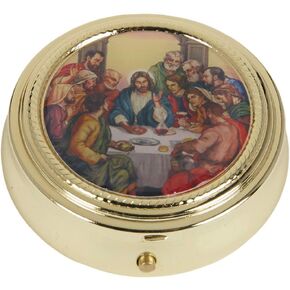 Gold Toned Catholic Communion Chalice Eucharist Host Carrier Travelling Pyx