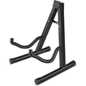 Flexzion Guitar A-Frame Stand Floor Support for Acoustic and Electric Guitars - Portable Instrument Stand Rack Holder Display for Classical Guitar and Bass, Violin, Ukulele, Banjo, Mandolin