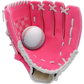 Baseball Glove with Baseball for Kids Youth Adult, Softball Glove 9.5''-12.5'' for Training and Beginner, Baseball Mitt Left Hand Glove, Right Hand Throw