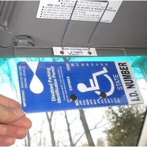 VisorTag® Horizontal by JL Safety -Handicapped Placard Cover and Holder. Easily Display & Swing Away Your Disabled Parking Placard. Best Handicap Parking Tag Holder Available. Patented & Made in USA