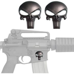 ملصق لاصق معدني تكتيكي ثلاثي الأبعاد من Magwell لشارة تزيين مجلة مسدس بندقية المتلقي السفلي، أنيق ومناسب تمامًا على موقع Magwell (جمجمة المعاقب الأسود)