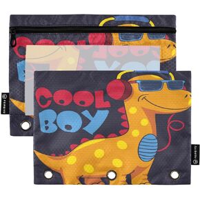Gredecor Binder Pencil Pouch 3 Ring Bernese Mountain Dog Puppy Zipper Pencil Pouches Case 2 Pack Clear Binder Organizer for School Office