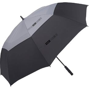 golf umbrella large size 68 inches air vent double canopy windproof automatic straight rain umbrellas (black)