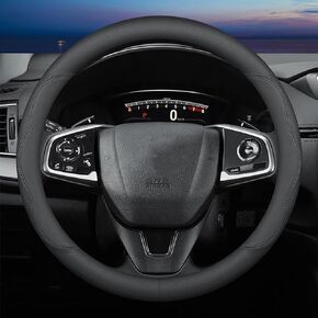 Car Steering Wheel Cover for Honda Civic Accord CRV HRV Pilot Passport Odyssey Element Insight Fit Ridgeline Clarity City LX EX EXL Si Hatchback Sport Hybrid Touring Accessories, 2024 Black (M)