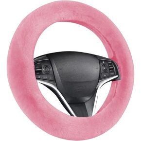 Andalus Brands Australian Sheepskin Steering Wheel Cover, Anti-Slip Universal 15 Inch Fuzzy Steering Wheel Cover Offers a Plush Velvet-Like Touch, Eco-Friendly Fluffy Steering Wheel Cover (Black)
