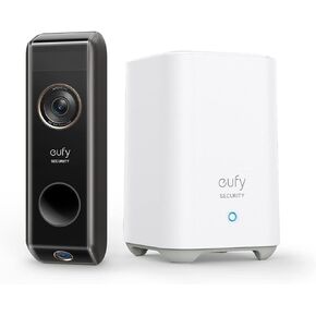 eufy security Video Doorbell Dual Camera (Battery-Powered) with HomeBase, Wireless Doorbell Camera, Dual Motion and Package Detection, 2K HD, Family Recognition, No Monthly Fee, 16GB Local Storage