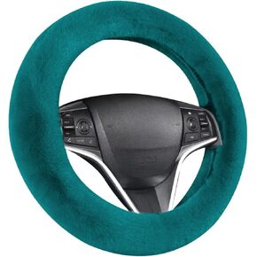 Andalus Brands Australian Sheepskin Steering Wheel Cover, Anti-Slip Universal 15 Inch Fuzzy Steering Wheel Cover Offers a Plush Velvet-Like Touch, Eco-Friendly Fluffy Steering Wheel Cover (Black) in Kuwait