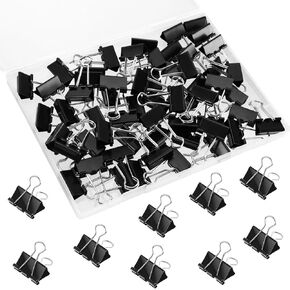 SANNIX 110 PCS Binder Clips Assorted Sizes, X Large, Large, Medium, Small, Mini and Micro, Binder Clips Paper Clamps for Office Home School