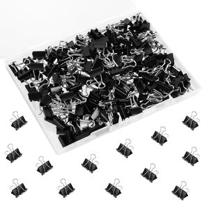SANNIX 110 PCS Binder Clips Assorted Sizes, X Large, Large, Medium, Small, Mini and Micro, Binder Clips Paper Clamps for Office Home School