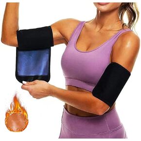 Arm Trimmers for Women & Men,Sauna Sweat Arm Trainer,Adjustable Sweat Arm Shaper Bands(a pair), Black