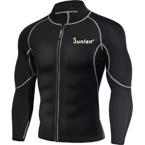 Men Sweat Neoprene Weight Loss Sauna Suit Workout Shirt Body Shaper Fitness Jacket Gym Top Clothes Shapewear Long Sleeve