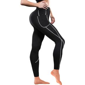 سراويل ساونا للسيدات من TrainingGirl مصنوعة من النيوبرين سراويل ساونا وفقدان الوزن وتمارين الجري Capris سراويل حرارية مضغوطة للتخسيس