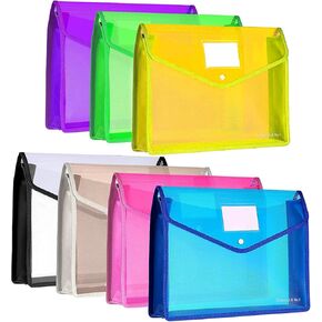 7 قطع من مجلد الملفات البلاستيكية، مظروف بولي شفاف، محفظة ملفات قابلة للتوسيع، منظم المستندات، مع إغلاق سريع وجيب، حقيبة ملفات مقاومة للماء لمكتب المدرسة in Kuwait