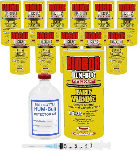 مجموعة كاشف HUM-Bug للديزل ووقود الطائرات: مجموعة التحذير من التلوث، والكشف المبكر عن نمو الإصابة لمنع تآكل الخزان وانسداده | 12 عبوة، (PN: HUMBUG12) in Kuwait