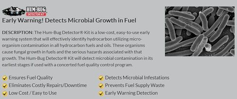 مجموعة كاشف HUM-Bug للديزل ووقود الطائرات: مجموعة التحذير من التلوث، والكشف المبكر عن نمو الإصابة لمنع تآكل الخزان وانسداده | 12 عبوة، (PN: HUMBUG12) in Kuwait