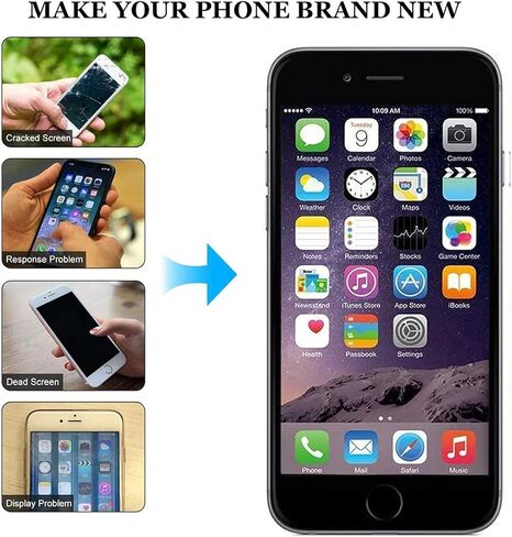 متوافق مع شاشة iPhone 8 البديلة مقاس 4.7 بوصة، شاشة LCD ثلاثية الأبعاد تعمل باللمس لـ A1863، A1905، A1906 مجموعة كاملة مع مجموعة أدوات إصلاح (أسود) in Kuwait