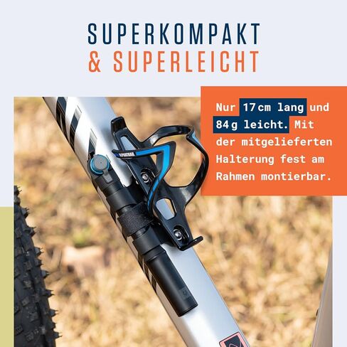 مضخة دراجة صغيرة Ted - لجميع الصمامات 120 رطل لكل بوصة مربعة / 8.3 بار أقصى ضغط I وظيفة تلسكوب فعالة I مضخة دراجة من الألومنيوم بآلة CNC I مضخة دراجة لصمام Presta وSchrader وDV in Kuwait