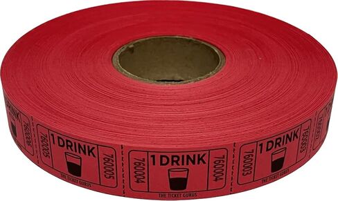 The Ticket Gurus-roll of 2000 Red Drink Tickets Single Roll Consecutively Numbered Raffle Tickets in Saudi Arabia