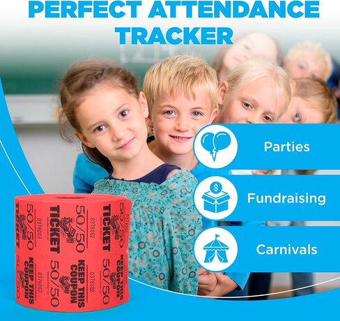 تذاكر السحب لفة مزدوجة - 50/50-1000 عدد التذاكر لكل لفة - من السهل تمزيق بذرة للحصول على معلومات الاتصال - لفة تذاكر طبل السحب للمشروبات، الكرنفال، المزاد الصيني، الأحداث (الأزرق) in Kuwait