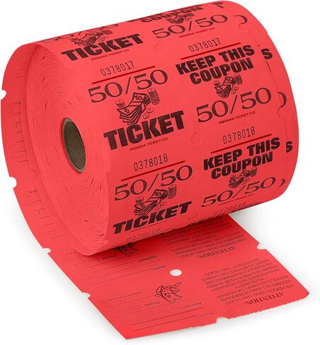 تذاكر السحب لفة مزدوجة - 50/50-1000 عدد التذاكر لكل لفة - من السهل تمزيق بذرة للحصول على معلومات الاتصال - لفة تذاكر طبل السحب للمشروبات، الكرنفال، المزاد الصيني، الأحداث (الأزرق) in Kuwait