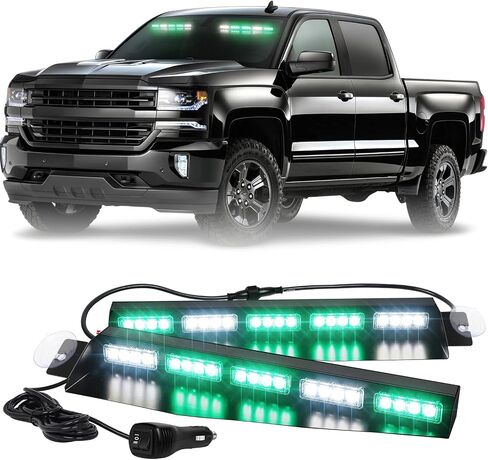 XRIDONSEN 34 inch Emergency Visor Light Bar 40 LED Amber Strobe Lights | Warning Hazard Caution Safety Lights Interior Windshield Lights w/ Take Down for Tow/Plow Trucks Construction Vehicles in Kuwait