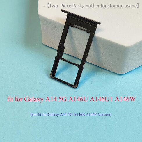 Galaxy A146w Replacement Single SIM Card Tray Holder Parts for Samsung Galaxy A14 (5G) SM-A146 A146W A146U 6.5 Inches [not fit for A146B A146F Version]-Black Color in Saudi Arabia