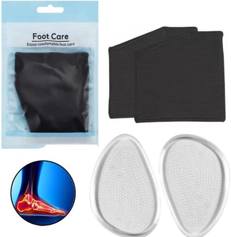 Metatarsal Sleeve Pads, with Soft Ball of Foot Cushions - Gel Forefoot, Help Metatarsalgia, Mortons, Neuroma, Calluses Blisters, Diabetic Feet - for Women, Men (Foot-Cushions Black) in Saudi Arabia