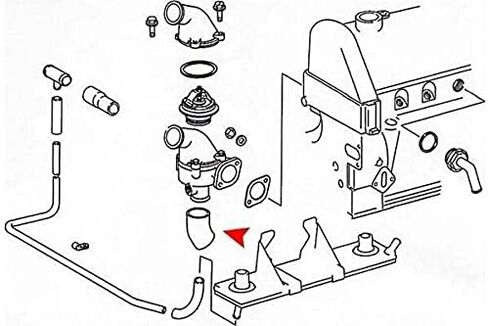 URO Parts 1272030082 Water Pump Bypass Hose, At Thermostat Housing in Saudi Arabia