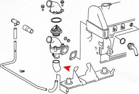 URO Parts 1272030082 Water Pump Bypass Hose, At Thermostat Housing in Saudi Arabia