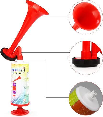 قرن هوائي للسلامة بصوت عالٍ، قرن هوائي بحري محمول باليد من HELESIN للقارب، مضخة قابلة لإعادة الاستخدام، قرن نفخ بصوت عالٍ، صانع ضوضاء عالية، قرن أمان لركوب القوارب، التخرج، الأحداث الرياضية، حفلة عيد الميلاد، عبوتان in Kuwait