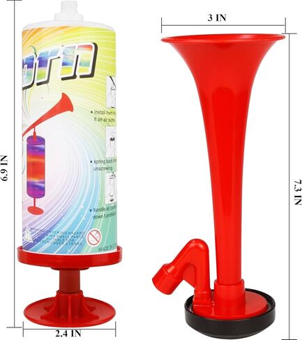 قرن هوائي للسلامة بصوت عالٍ، قرن هوائي بحري محمول باليد من HELESIN للقارب، مضخة قابلة لإعادة الاستخدام، قرن نفخ بصوت عالٍ، صانع ضوضاء عالية، قرن أمان لركوب القوارب، التخرج، الأحداث الرياضية، حفلة عيد الميلاد، عبوتان in Kuwait