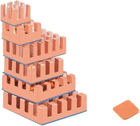 GeeekPi 18PCS Pure Copper Heatsinks for Raspberry Pi 5/ Pi 4B, CPU Cooler Heatsinks with Thermal Conductive Adhensive Tape Compatible with Raspberry Pi 5/Raspberry Pi 4 Model B in Saudi Arabia