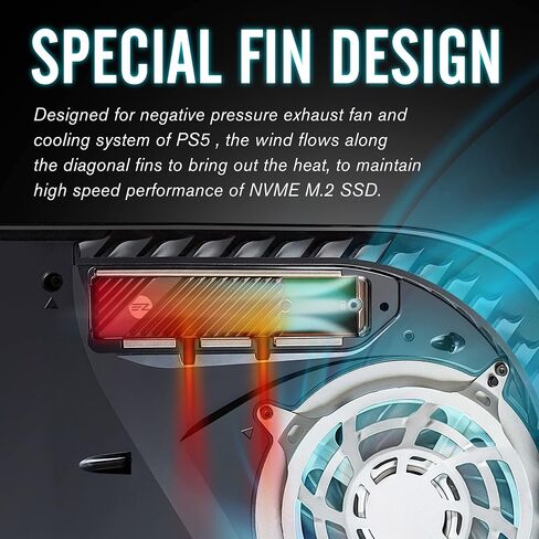 EZDIY-FAB M.2 SSD Heatsink 2280، بالوعة حرارية مزدوجة الجوانب، مشعاع SSD عالي الأداء للكمبيوتر / PS5 لـ PCIE NVME M.2 SSD أو SATA M.2 SSD- أسود in Saudi Arabia
