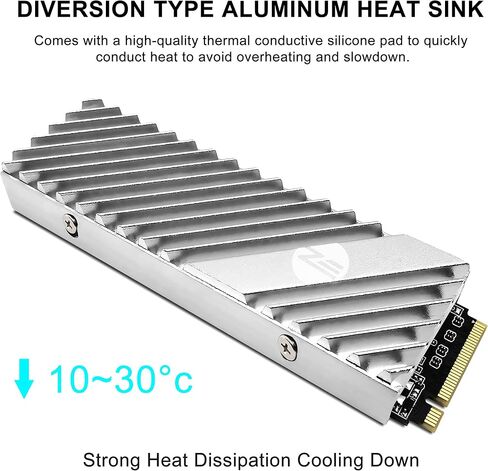 EZDIY-FAB M.2 SSD Heatsink 2280، بالوعة حرارية مزدوجة الجوانب، مشعاع SSD عالي الأداء للكمبيوتر / PS5 لـ PCIE NVME M.2 SSD أو SATA M.2 SSD- أسود in Saudi Arabia