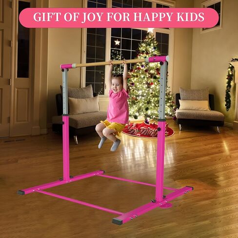 EL&IT·Wings Kip Bar,Horizontal Bar,Adjustable Height 3'-5' Gymnastics Bar，Fiberglass Rail & 304 Stainless Steel Regulating Arms，Kids and Gymnast Exercise Home Use in Kuwait