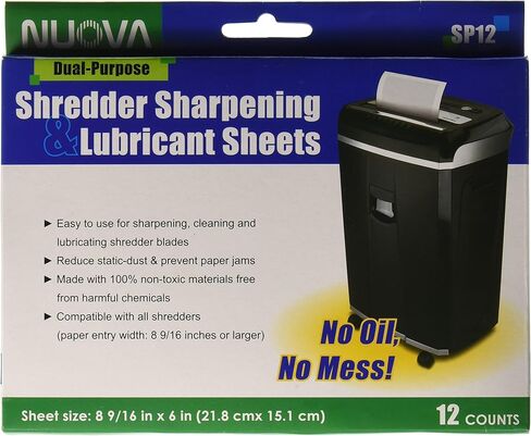 Nuova SP12 Shredder Sharpening & Lubricant Sheets, 12 Count in Saudi Arabia