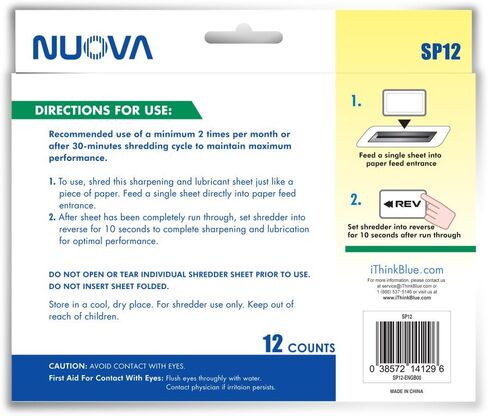 Nuova SP12 Shredder Sharpening & Lubricant Sheets, 12 Count in Saudi Arabia