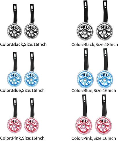 Saycker Strong Bike Training Wheels Stabilizers Support Flash Mounted Kit for Childs Bike(Pink,Size:18 Inches) in Kuwait