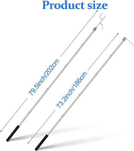 ISIVOVE 6ft Extended Butt Mount Truck Bed Hook Bar, Heavy Duty Truck Bed Grabber Bar Hook, Truck Bed Hook Bar, Truck Bed Grabber, Sponge Handle Heavy Duty Truck Bed Telescopic Tool (Two Hooks) in Saudi Arabia